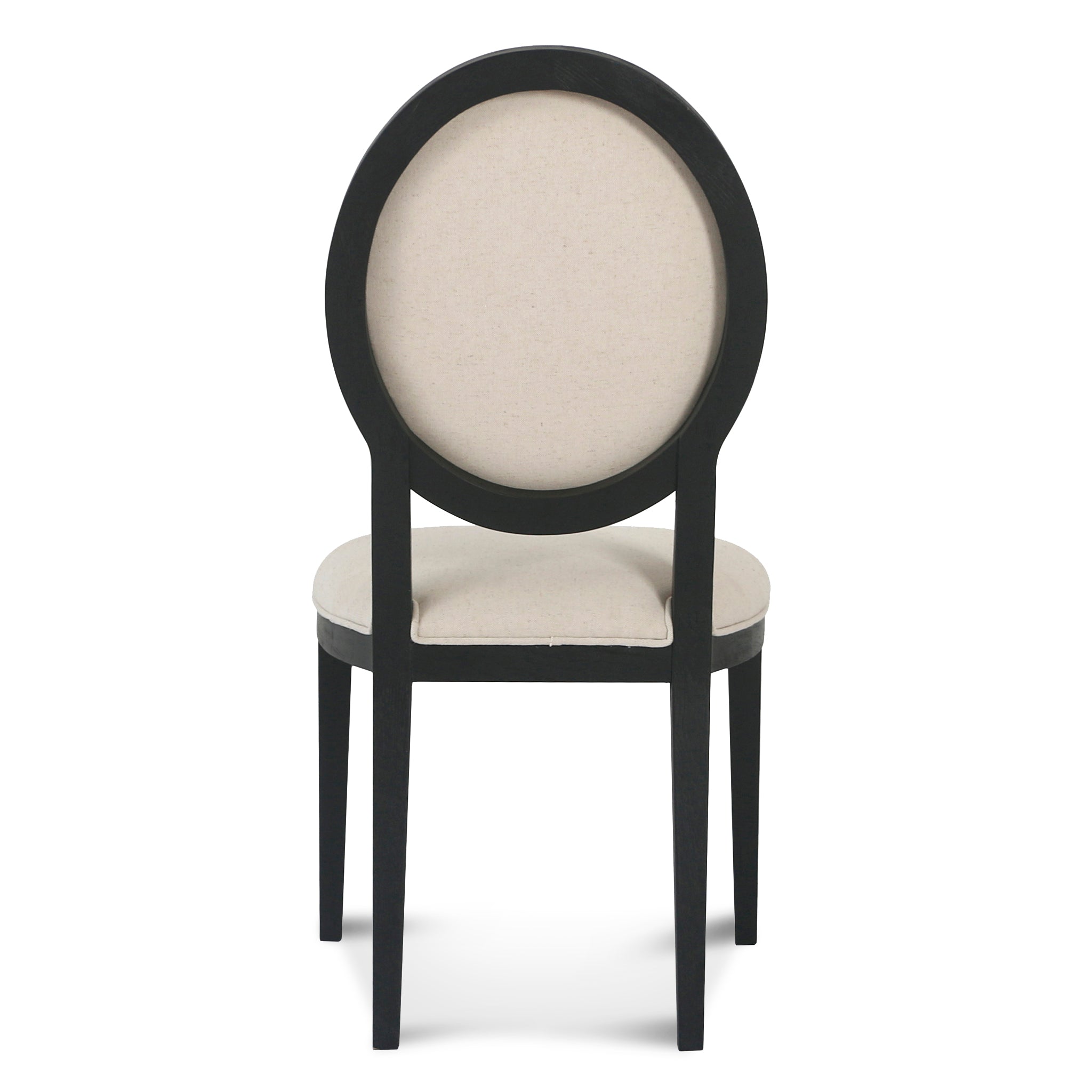 Light Beige Fabric Verona Dining Chair - Black Frame (Set of 2)