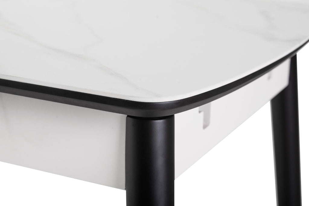 Bianca Extension Dining Table Snow White Ceramic