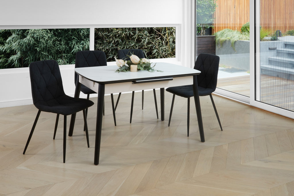 Bianca Extension Dining Table Snow White Ceramic