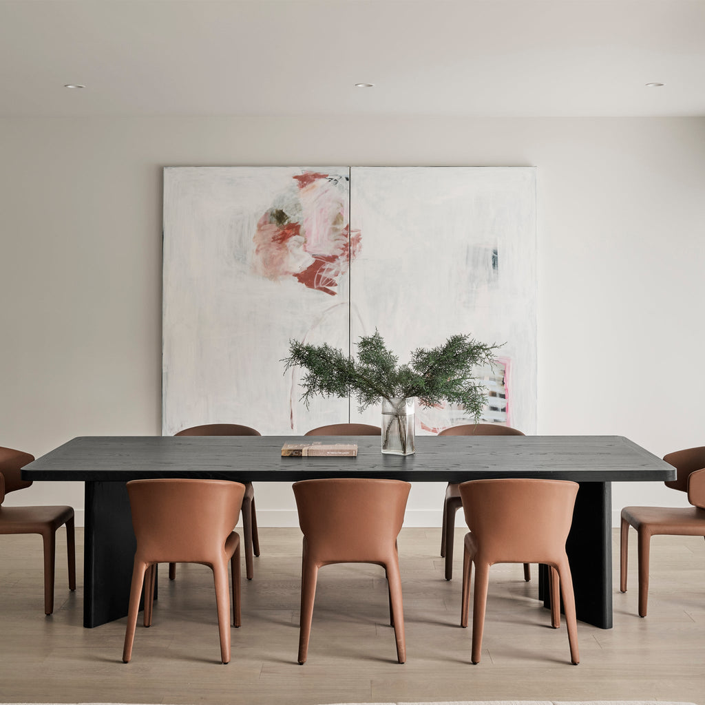 2.4m Elm Siena Dining Table - Full Black