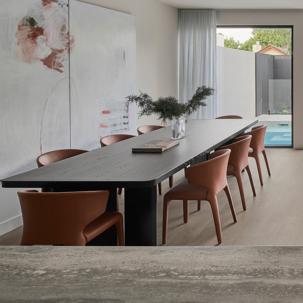 3m Elm Siena Dining Table - Full Black