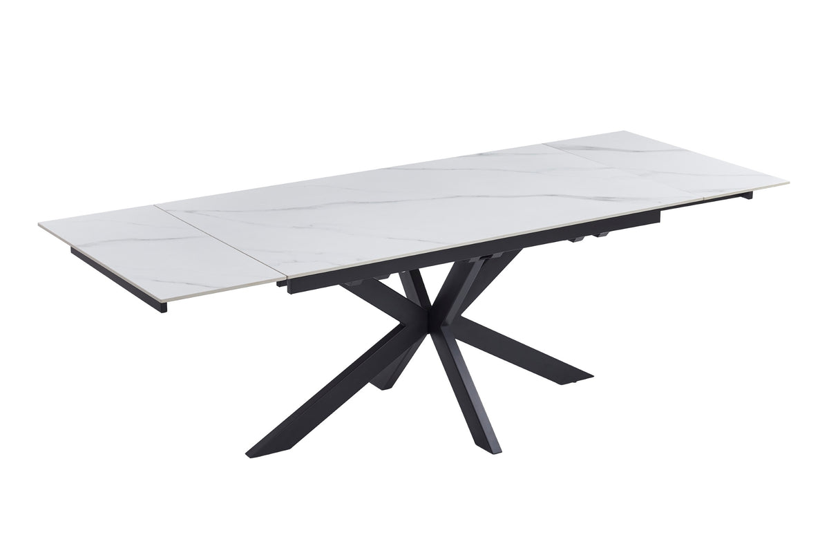 Nexvella Extension Dining Table Snow White Ceramic
