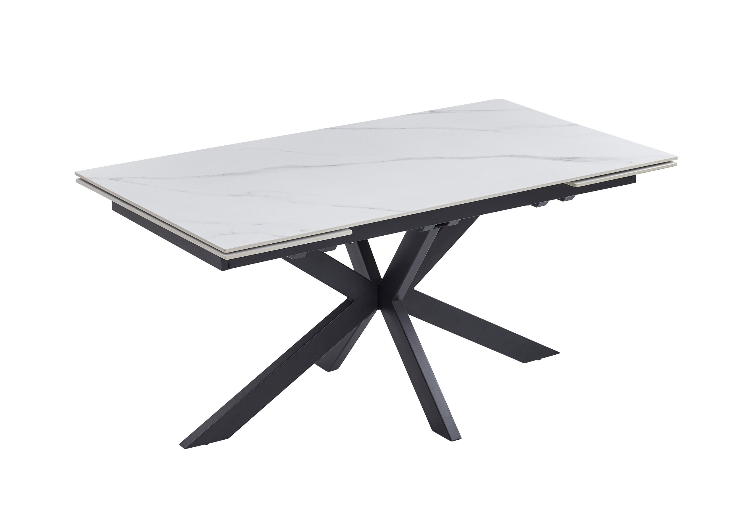 Nordica Extension Dining Table Snow White Ceramic