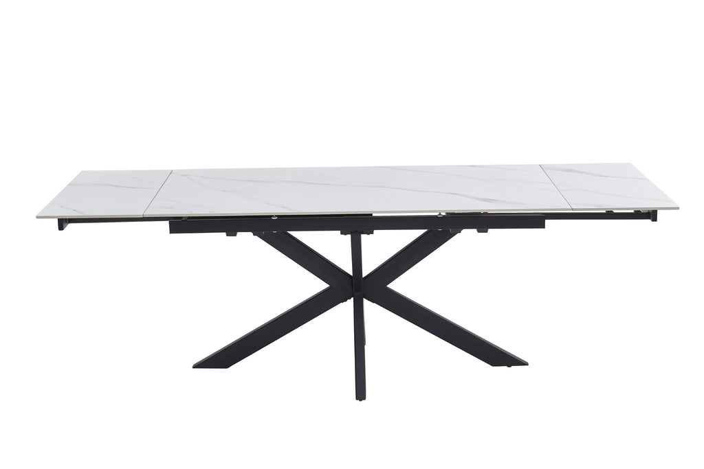Nexvella Extension Dining Table Snow White Ceramic