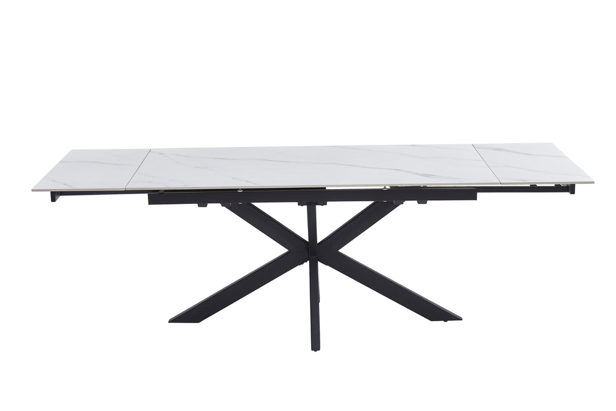 Nexvella Extension Dining Table Snow White Ceramic