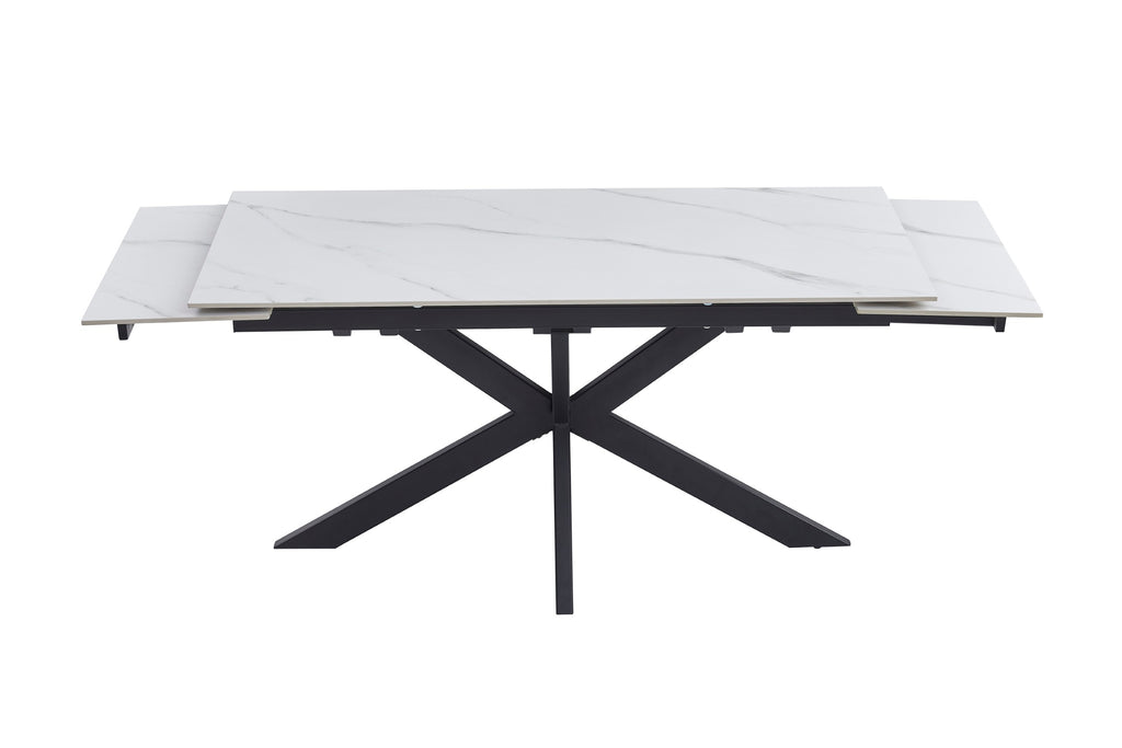 Nexvella Extension Dining Table Snow White Ceramic