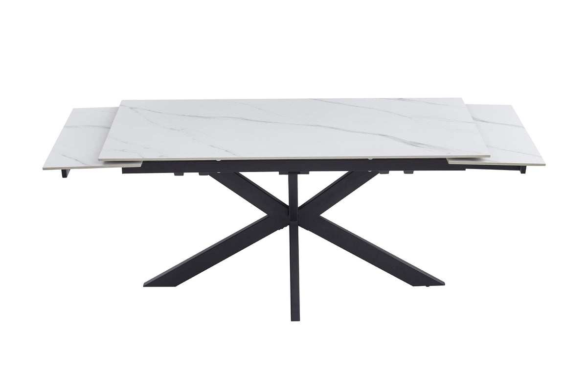 Nexvella Extension Dining Table Snow White Ceramic
