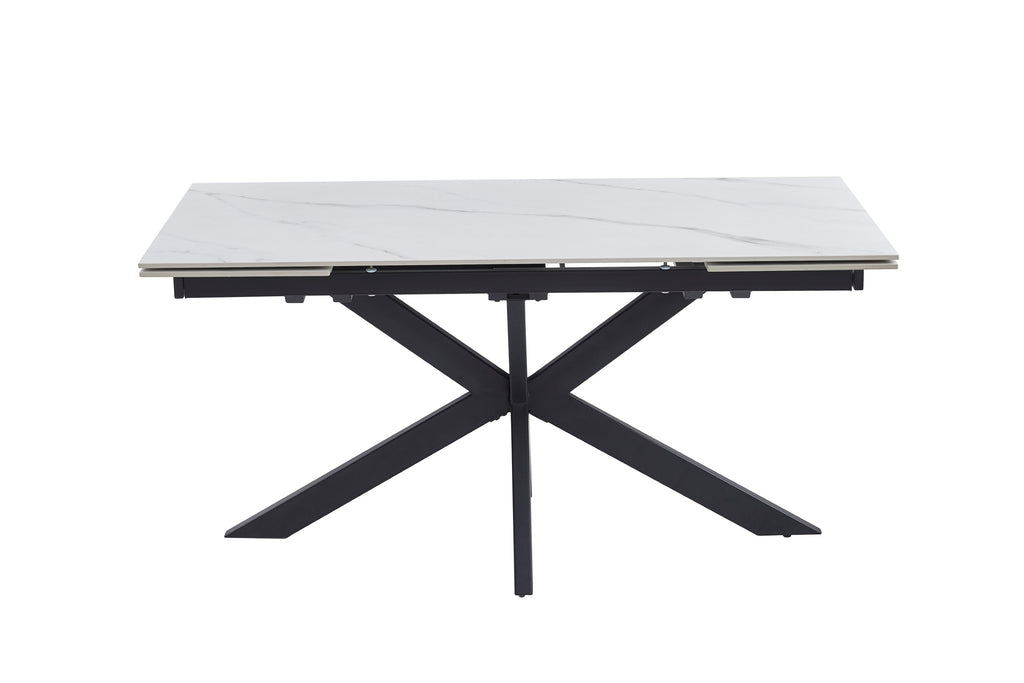 Nexvella Extension Dining Table Snow White Ceramic