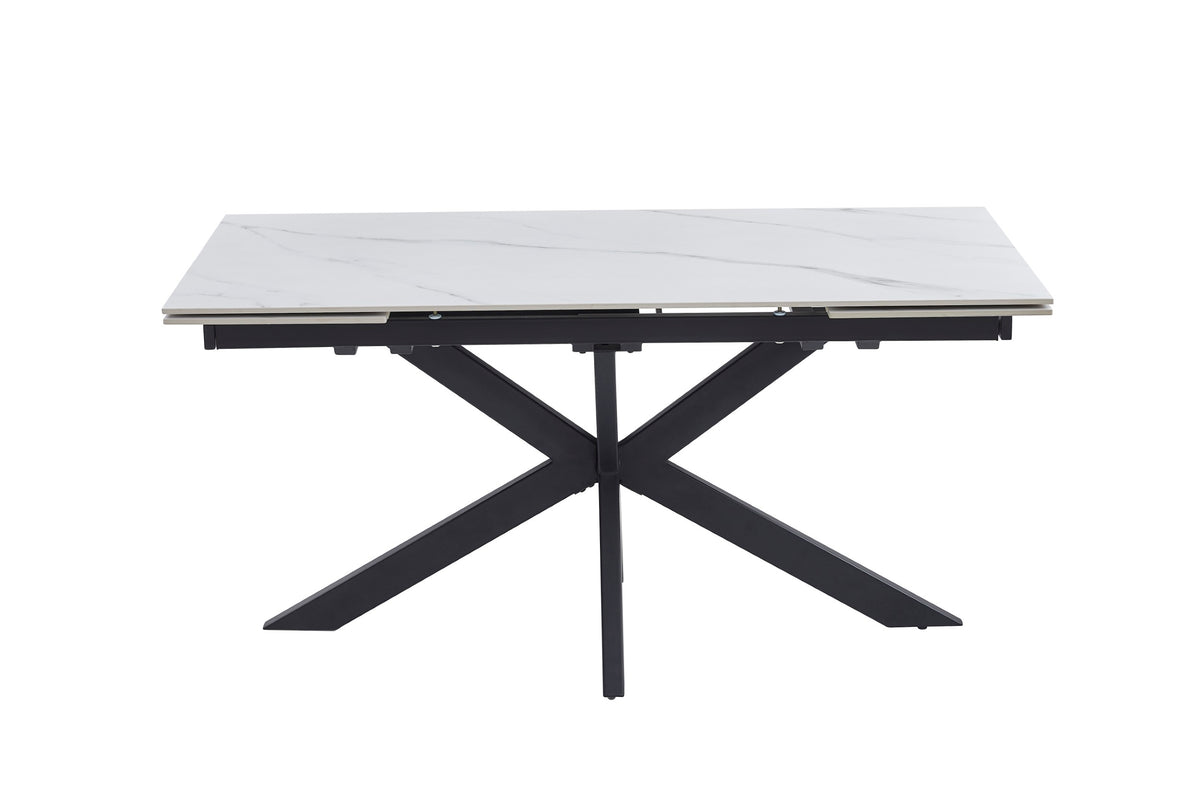 Nexvella Extension Dining Table Snow White Ceramic