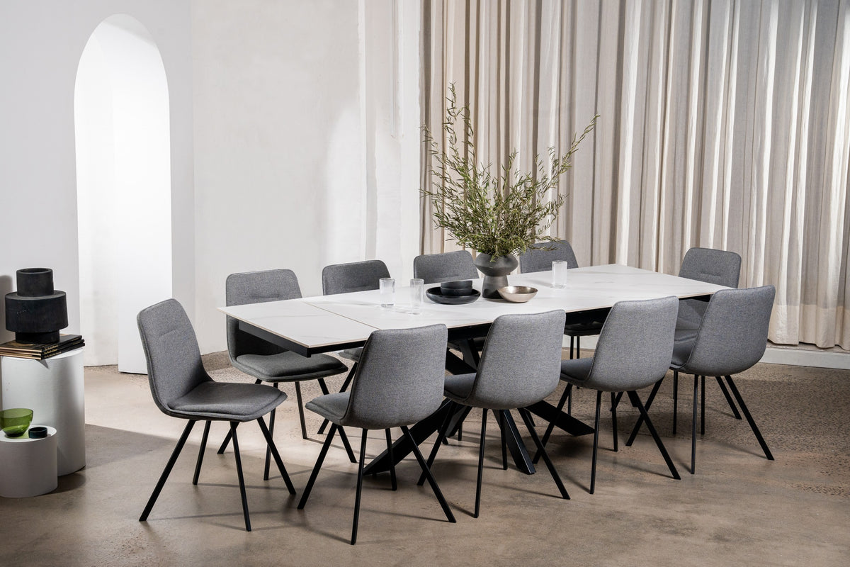 Nexvella Extension Dining Table Snow White Ceramic