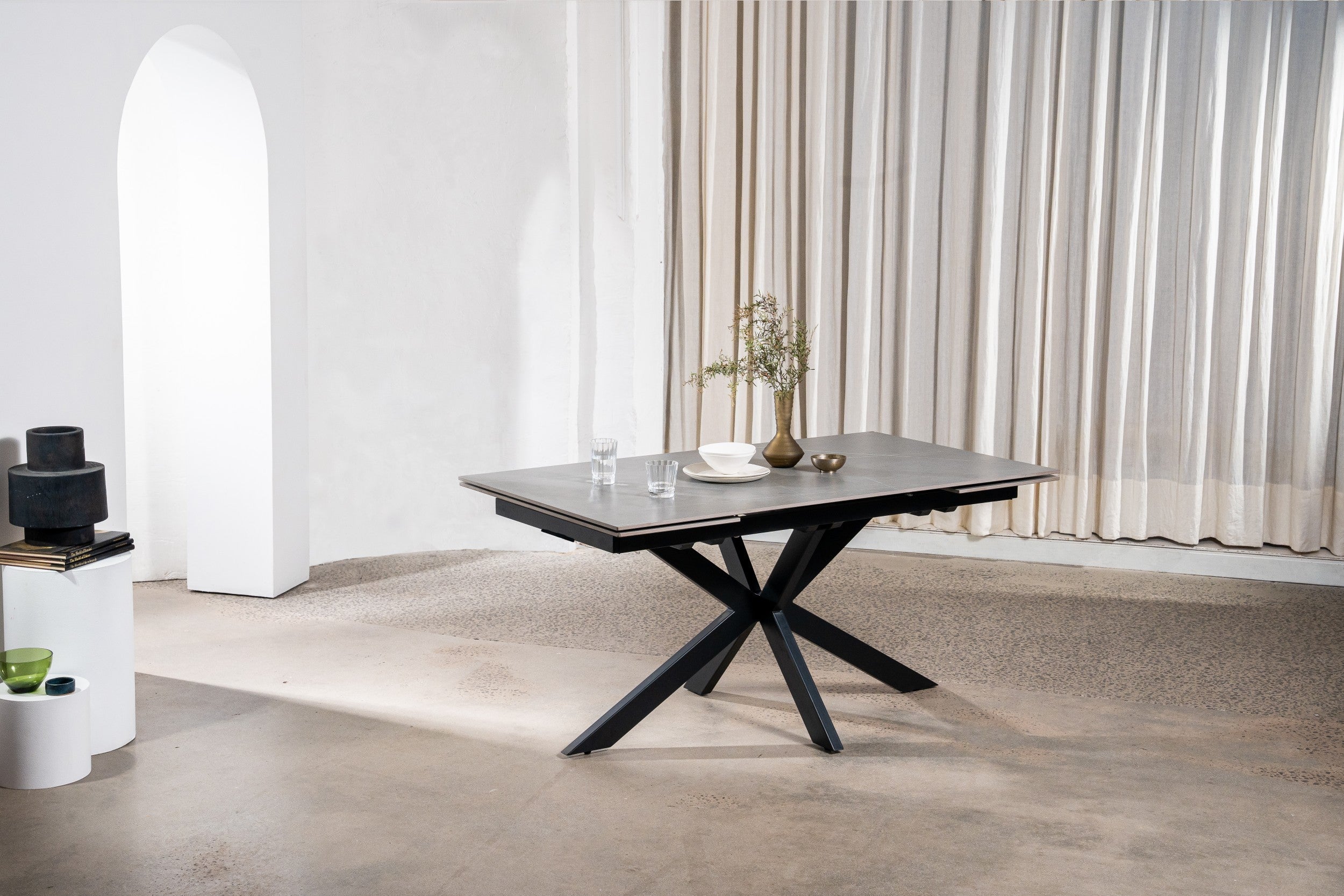 Nordica Extension Dining Table Bulgarian Grey Ceramic