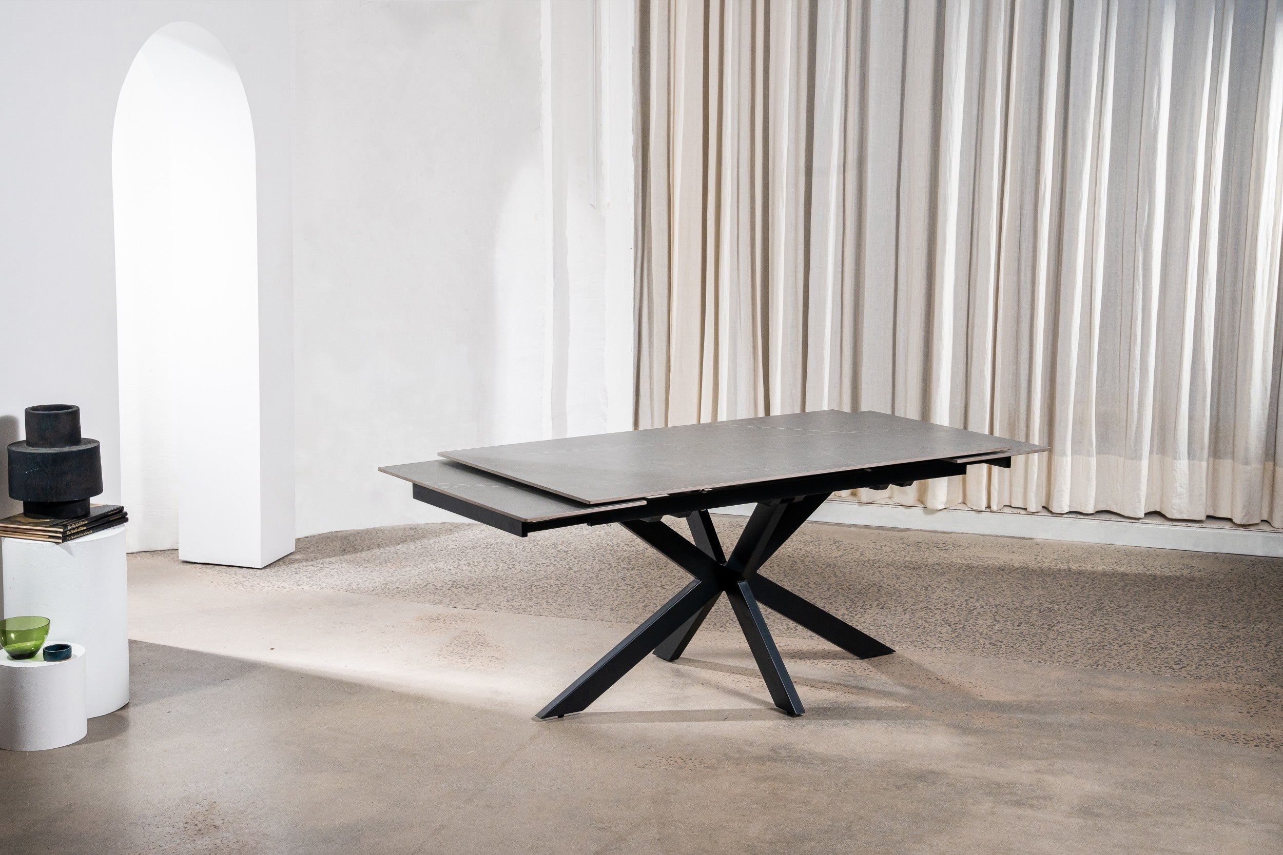 Nordica Extension Dining Table Bulgarian Grey Ceramic