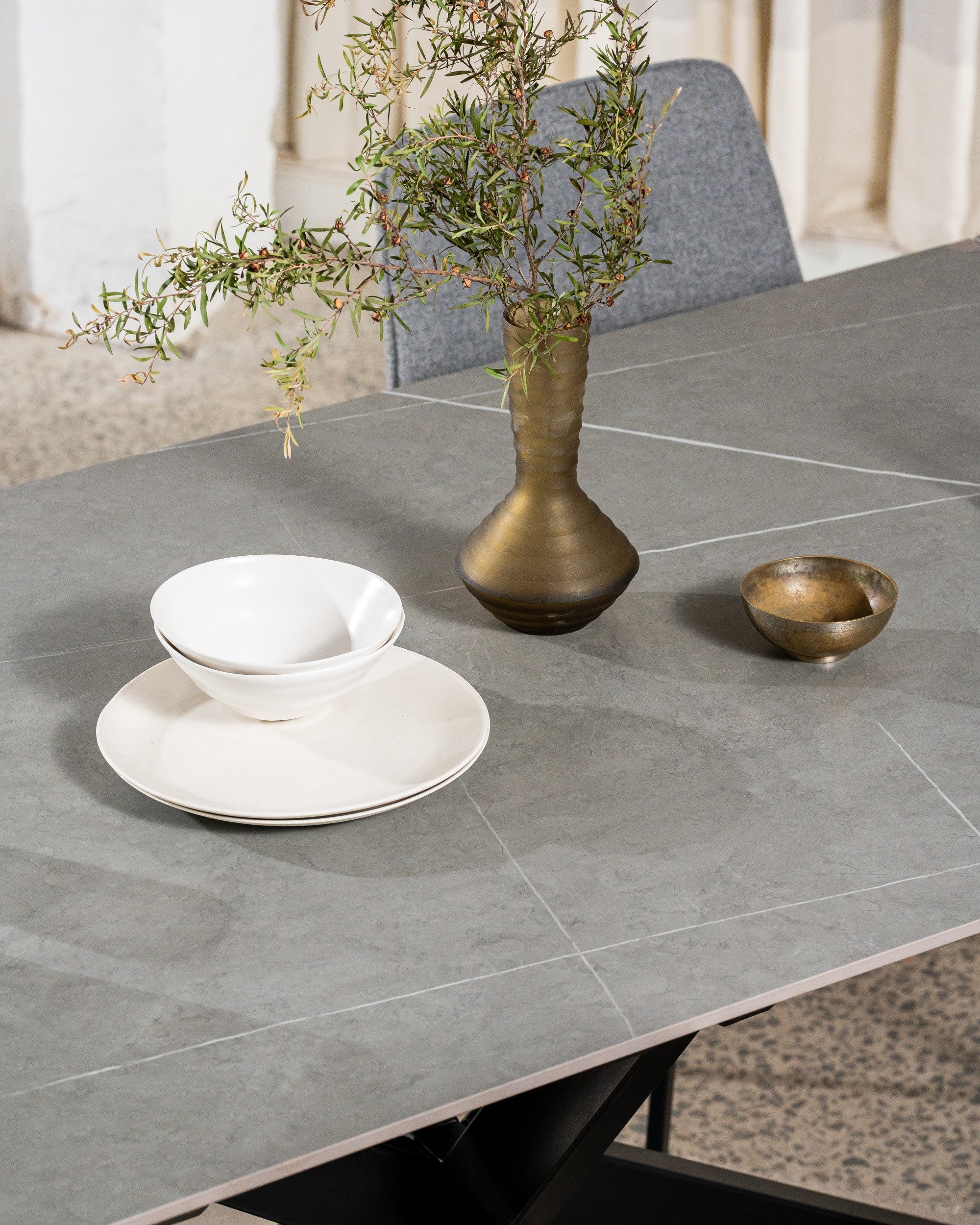 Nordica Extension Dining Table Bulgarian Grey Ceramic