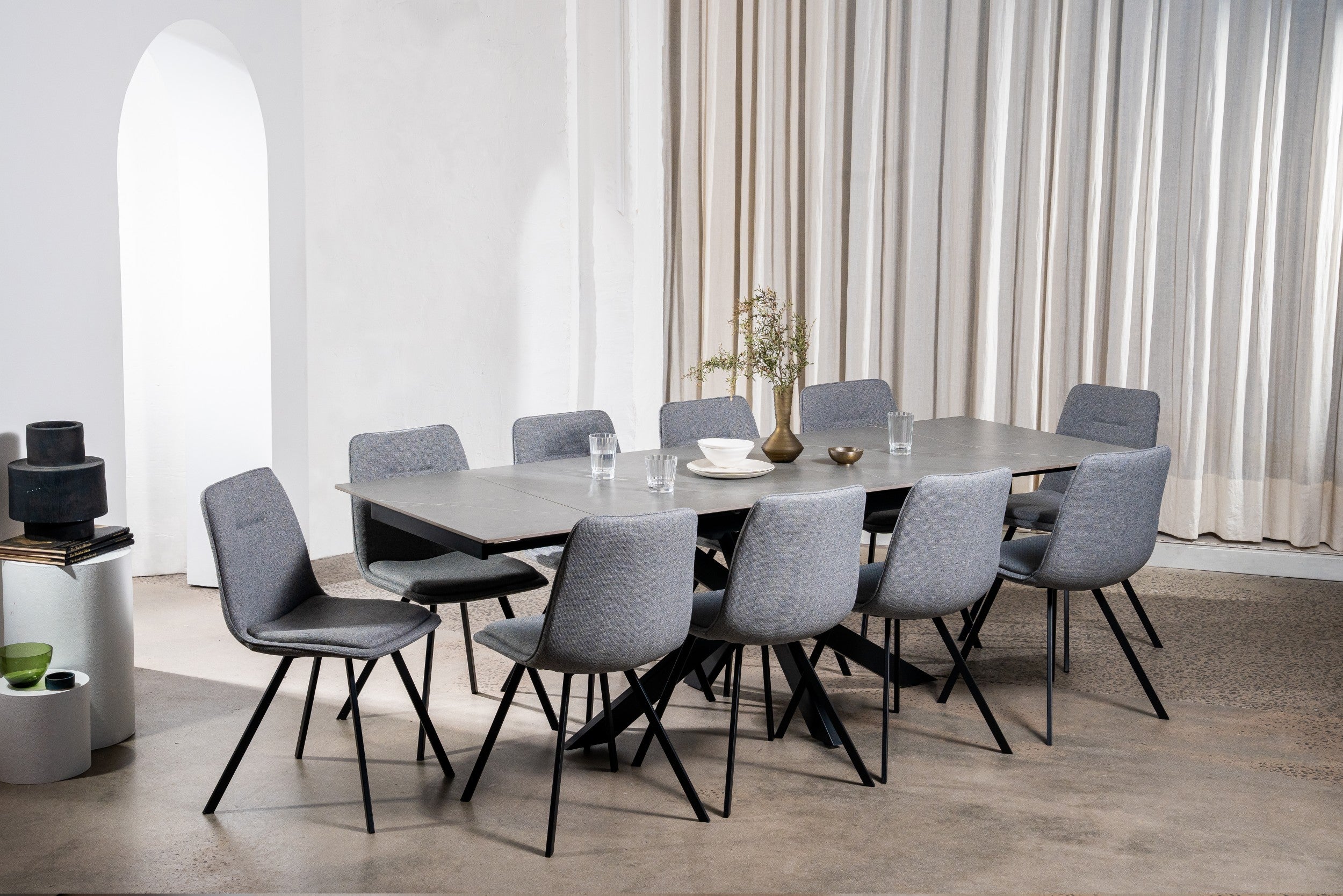 Nordica Extension Dining Table Bulgarian Grey Ceramic