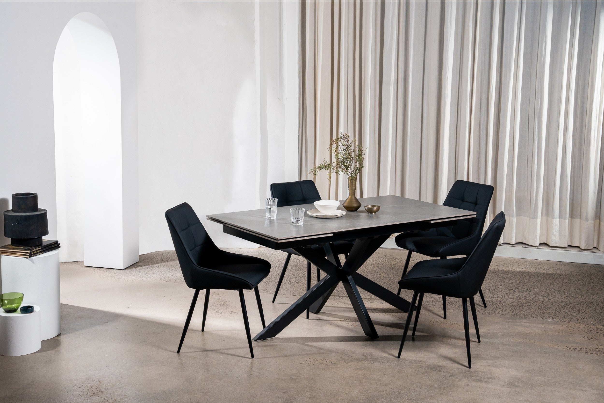 Nordica Extension Dining Table Bulgarian Grey Ceramic