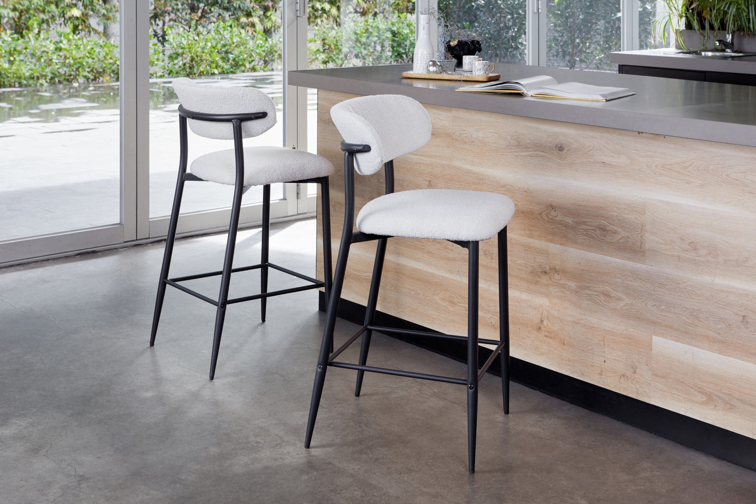 Avorio Bar Stool Off White (Set of 2)