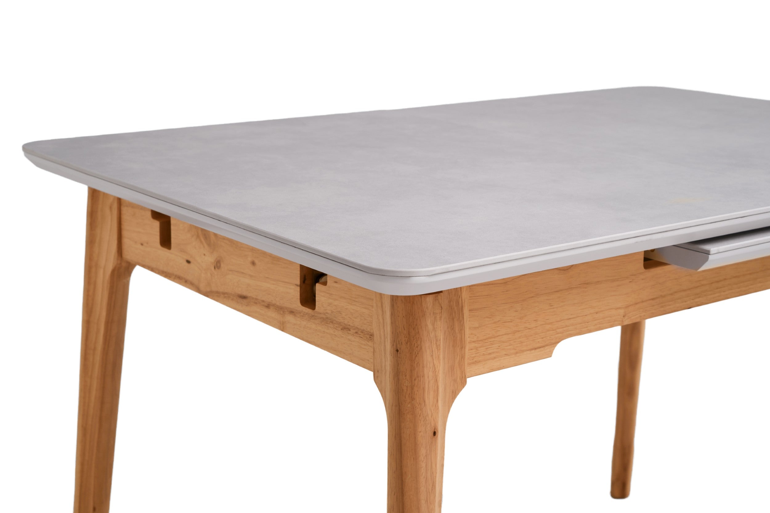 Boreal Extension Dining Table Light Grey Ceramic