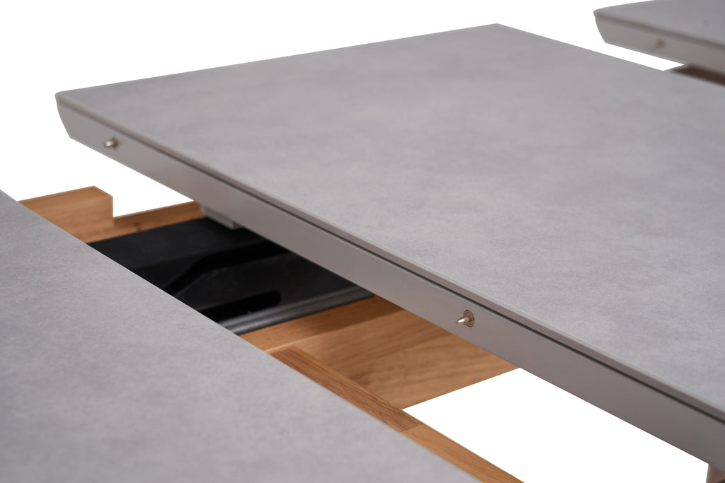 Boreal Extension Dining Table Light Grey Ceramic