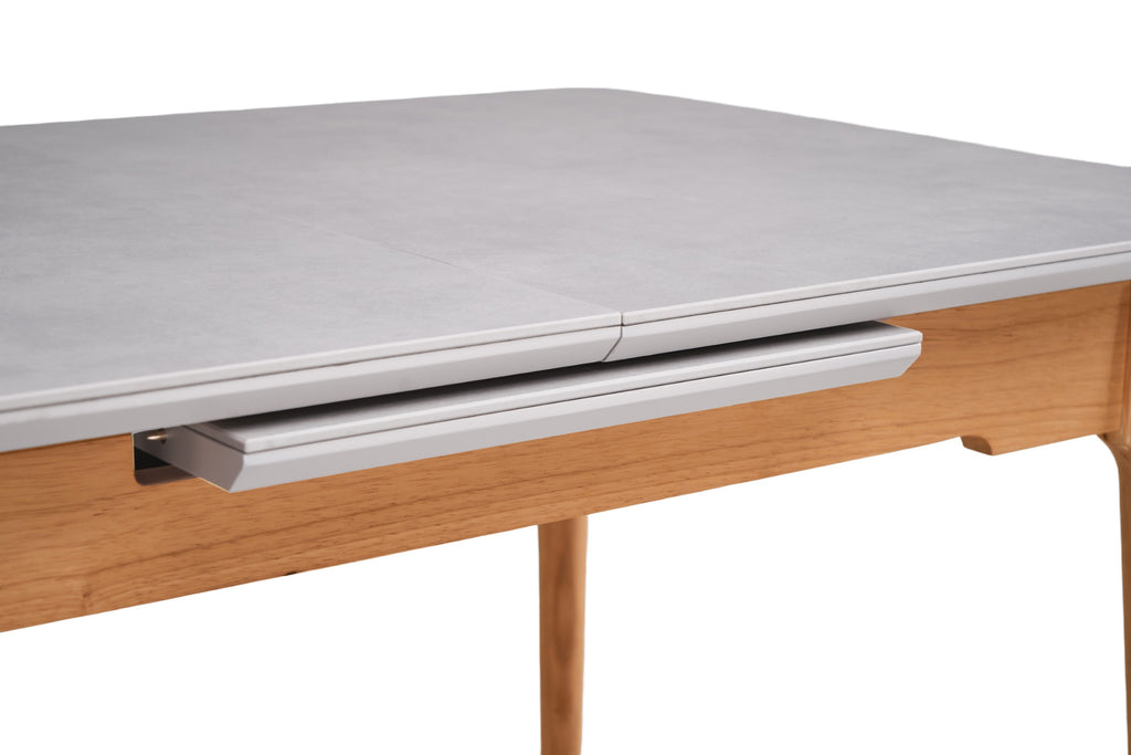 Boreal Extension Dining Table Light Grey Ceramic