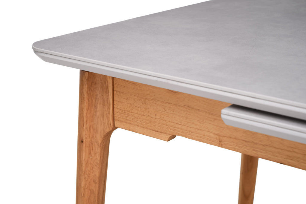 Boreal Extension Dining Table Light Grey Ceramic