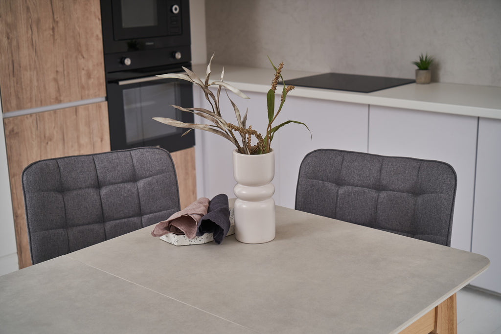 Boreal Extension Dining Table Light Grey Ceramic