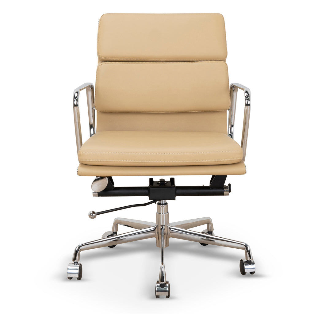 Low Back Milano Office Chair - Light Brown Leather