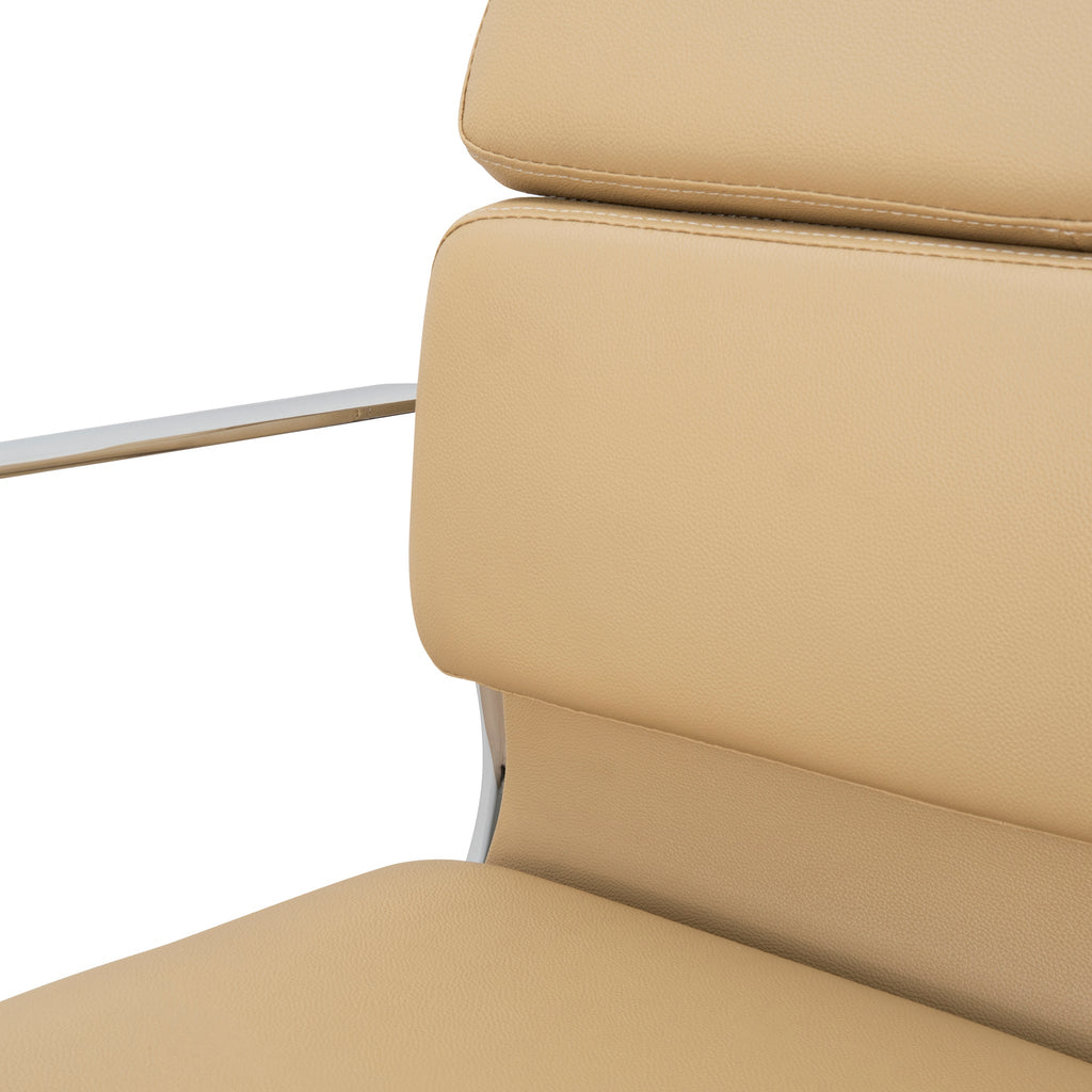 Low Back Milano Office Chair - Light Brown Leather