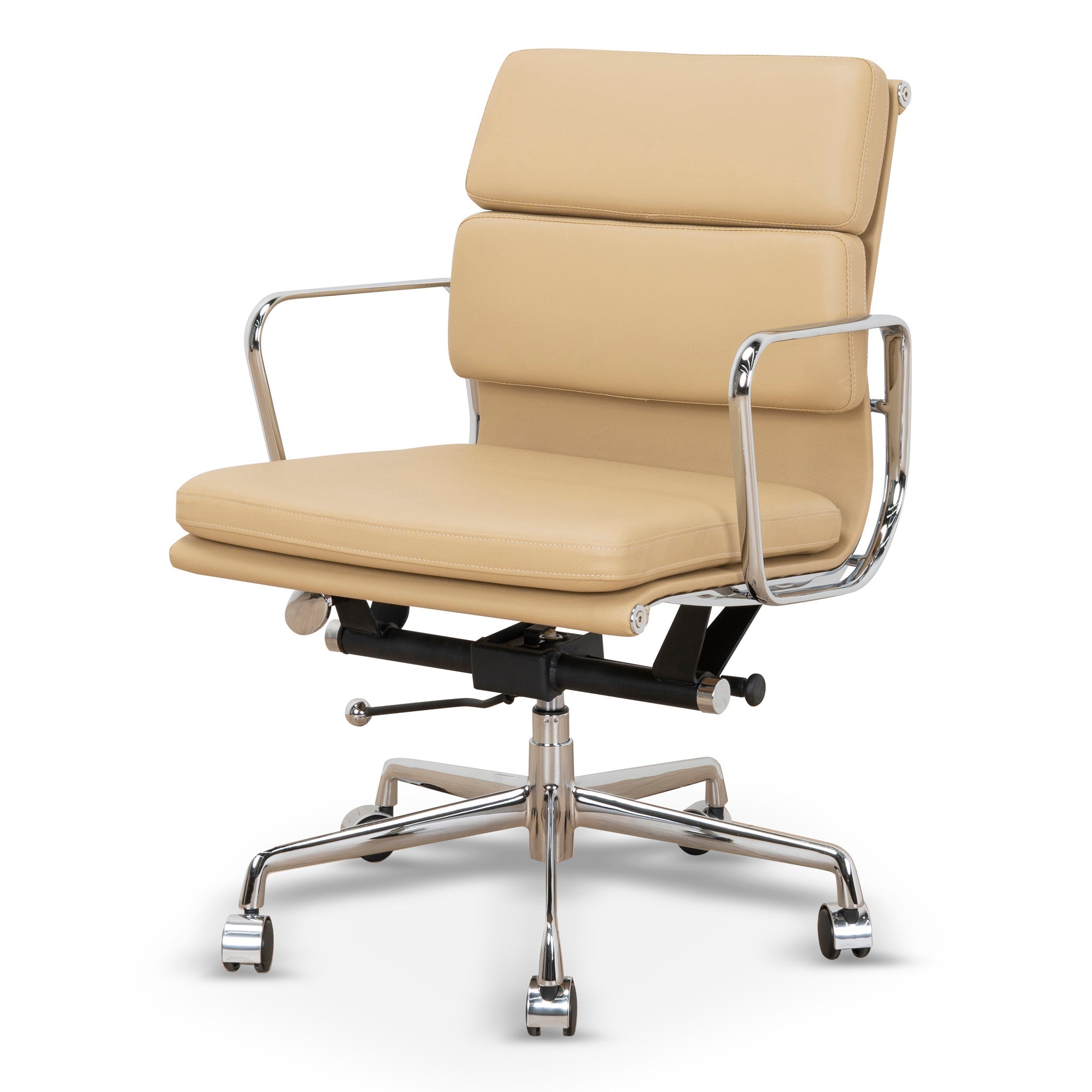 Low Back Milano Office Chair - Light Brown Leather
