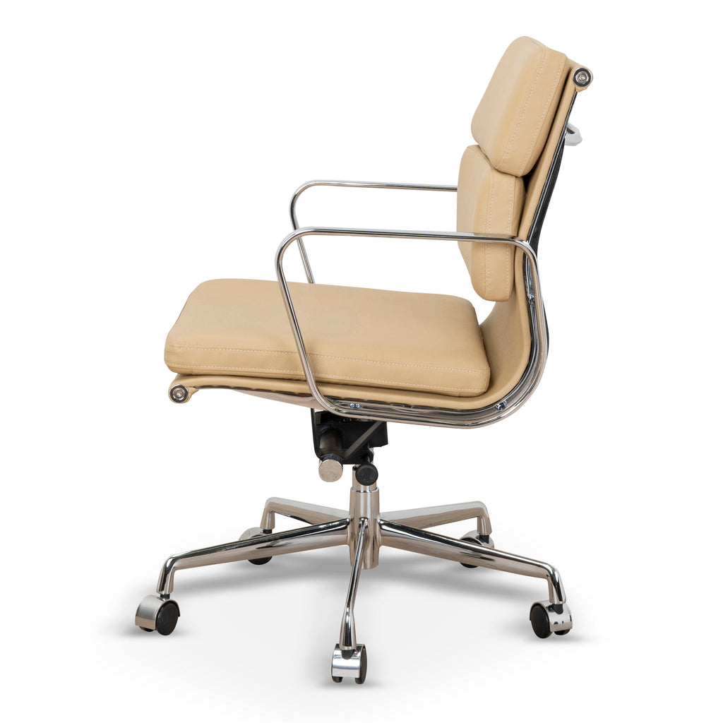 Low Back Milano Office Chair - Light Brown Leather