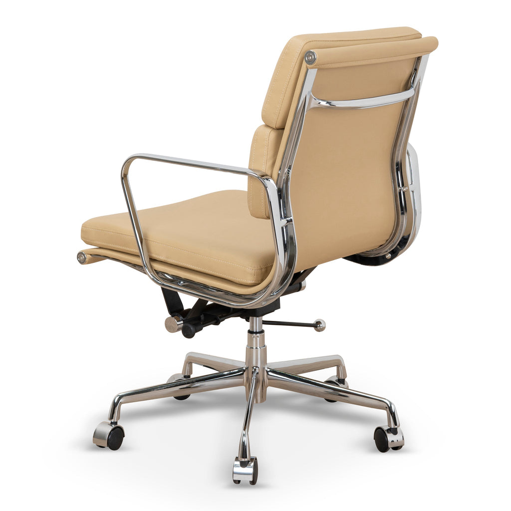 Low Back Milano Office Chair - Light Brown Leather
