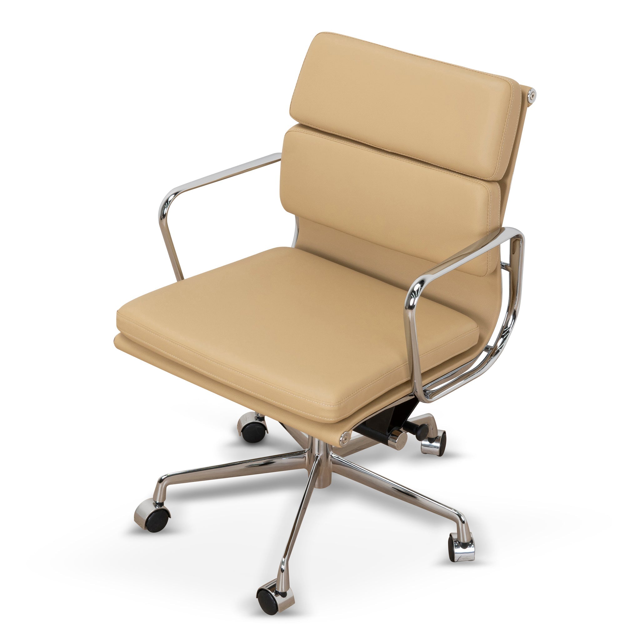 Low Back Milano Office Chair - Light Brown Leather