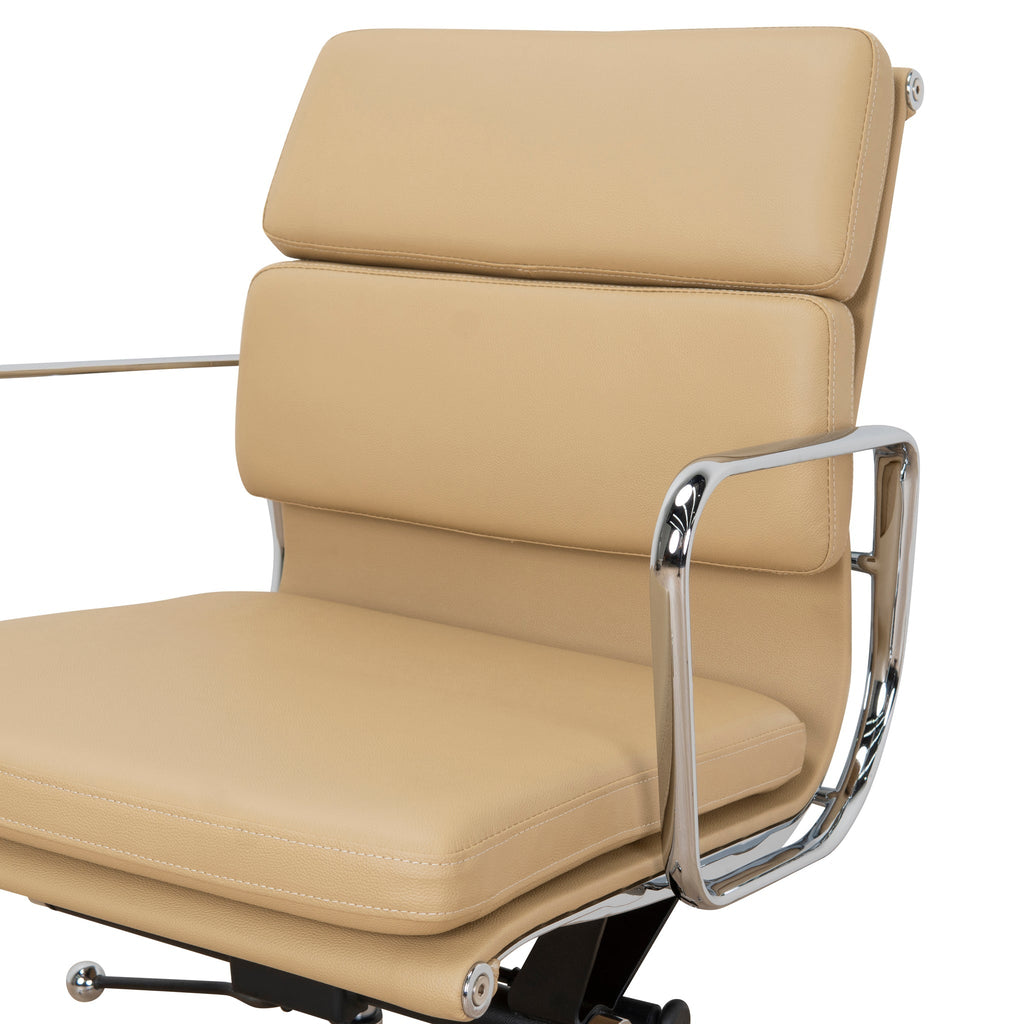 Low Back Milano Office Chair - Light Brown Leather