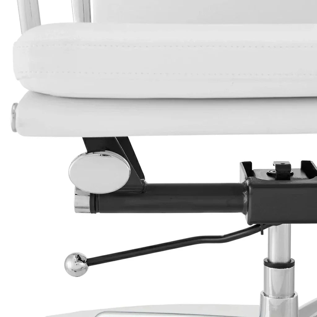 Low Back Milano Office Chair - White Leather