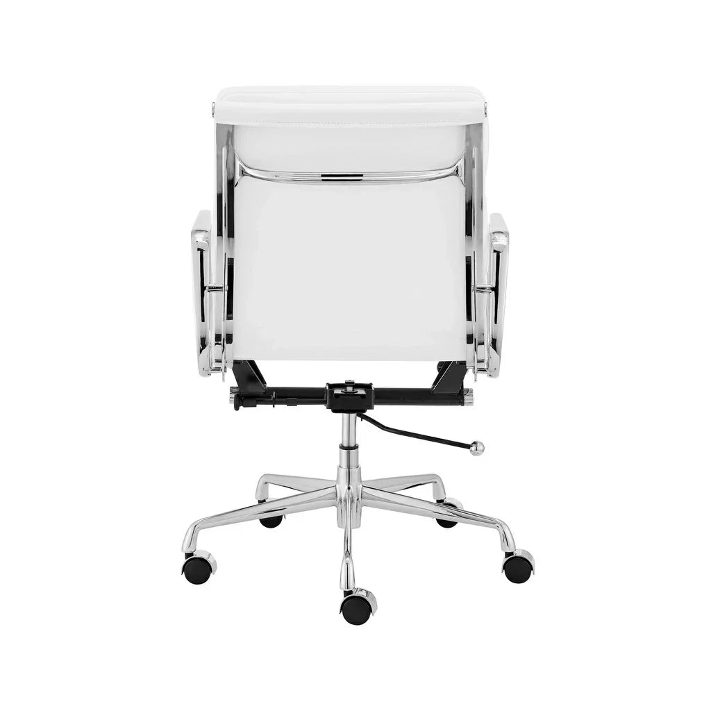 Low Back Milano Office Chair - White Leather
