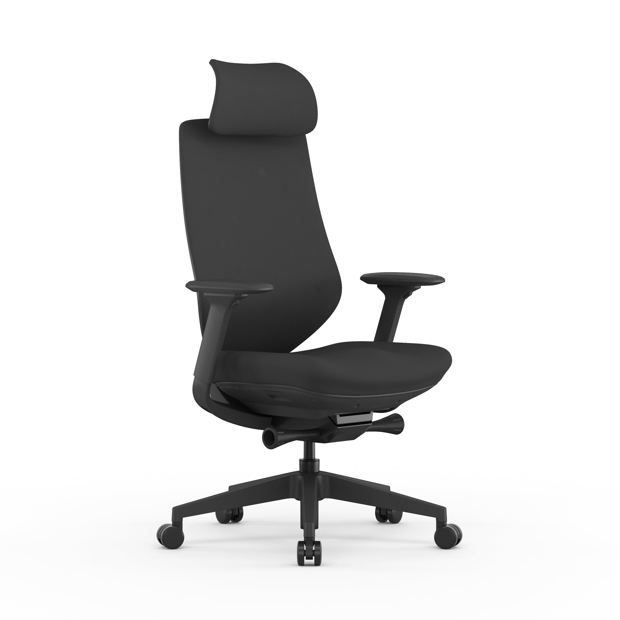 Mesh Milano Office Chair - Full Black with Headrest