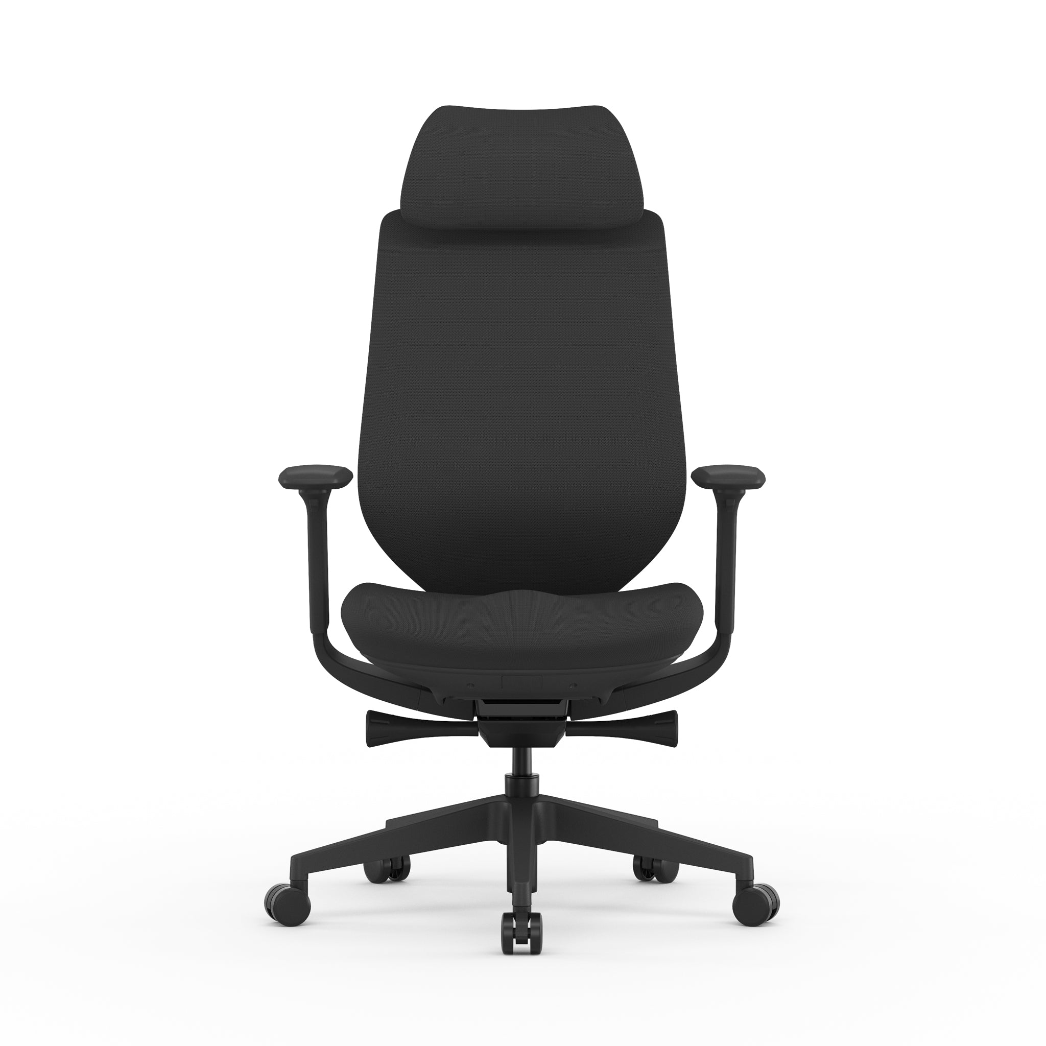 Mesh Milano Office Chair - Full Black with Headrest