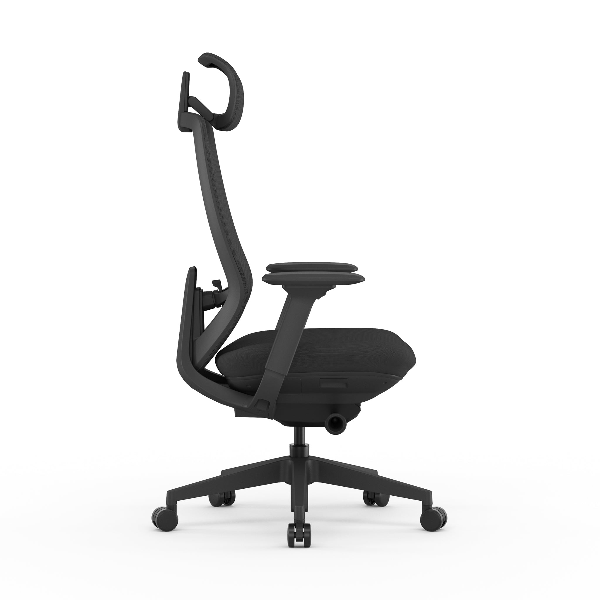 Mesh Milano Office Chair - Full Black with Headrest
