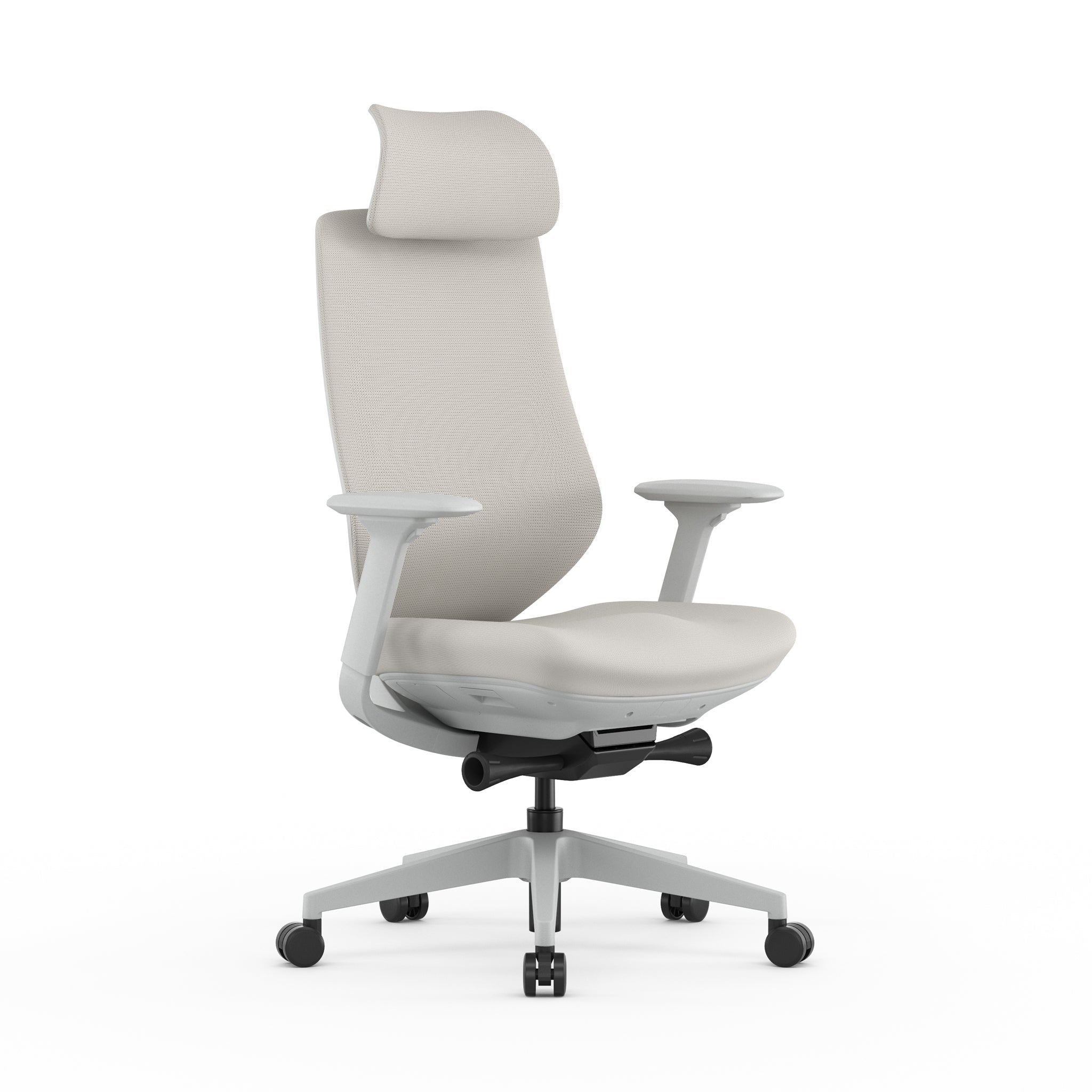 Mesh Milano Office Chair - Light Grey with Headrest