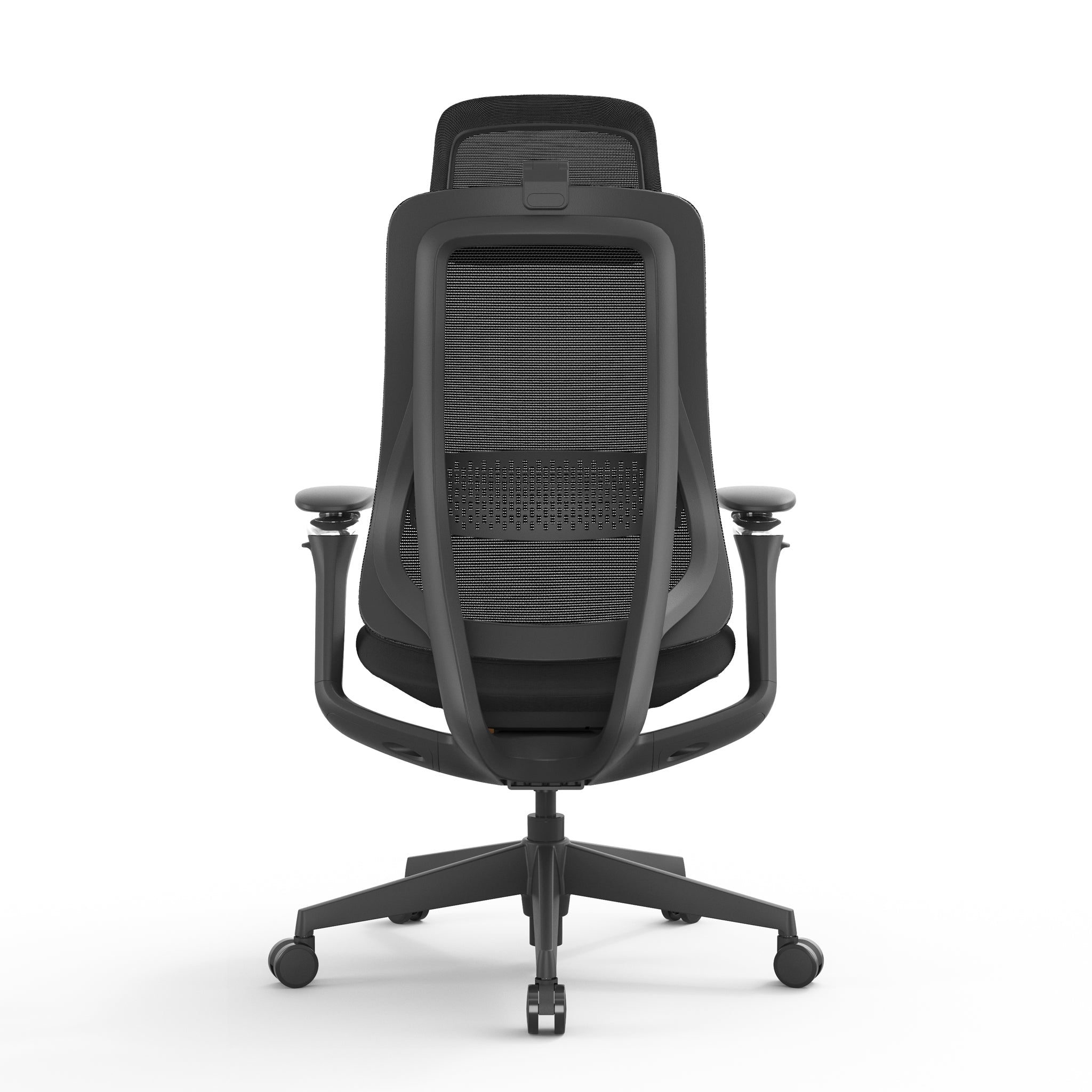 Mesh Milano Office Chair - Full Black with Headrest