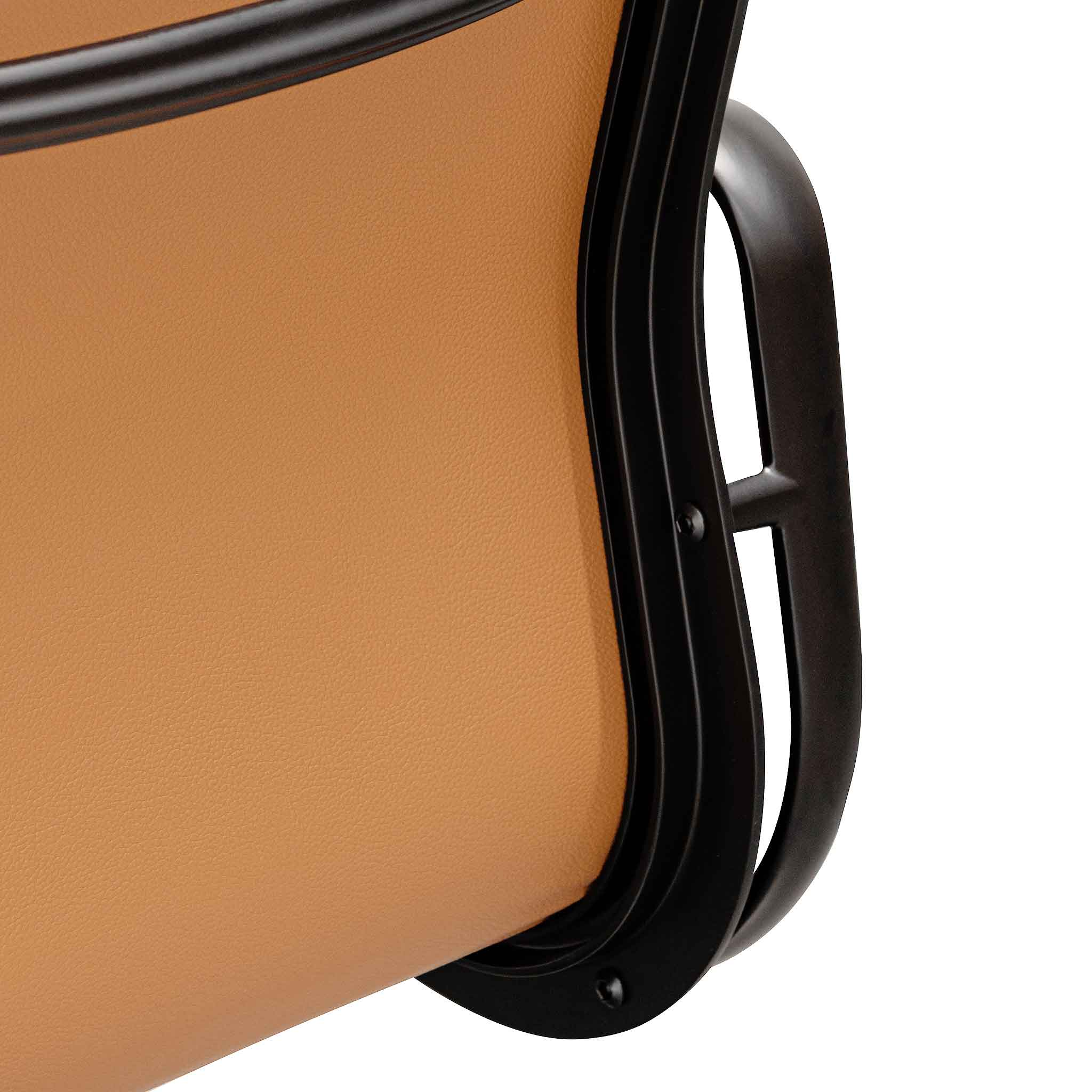 Low Back Milano Office Chair - Saddle Tan in Black Frame