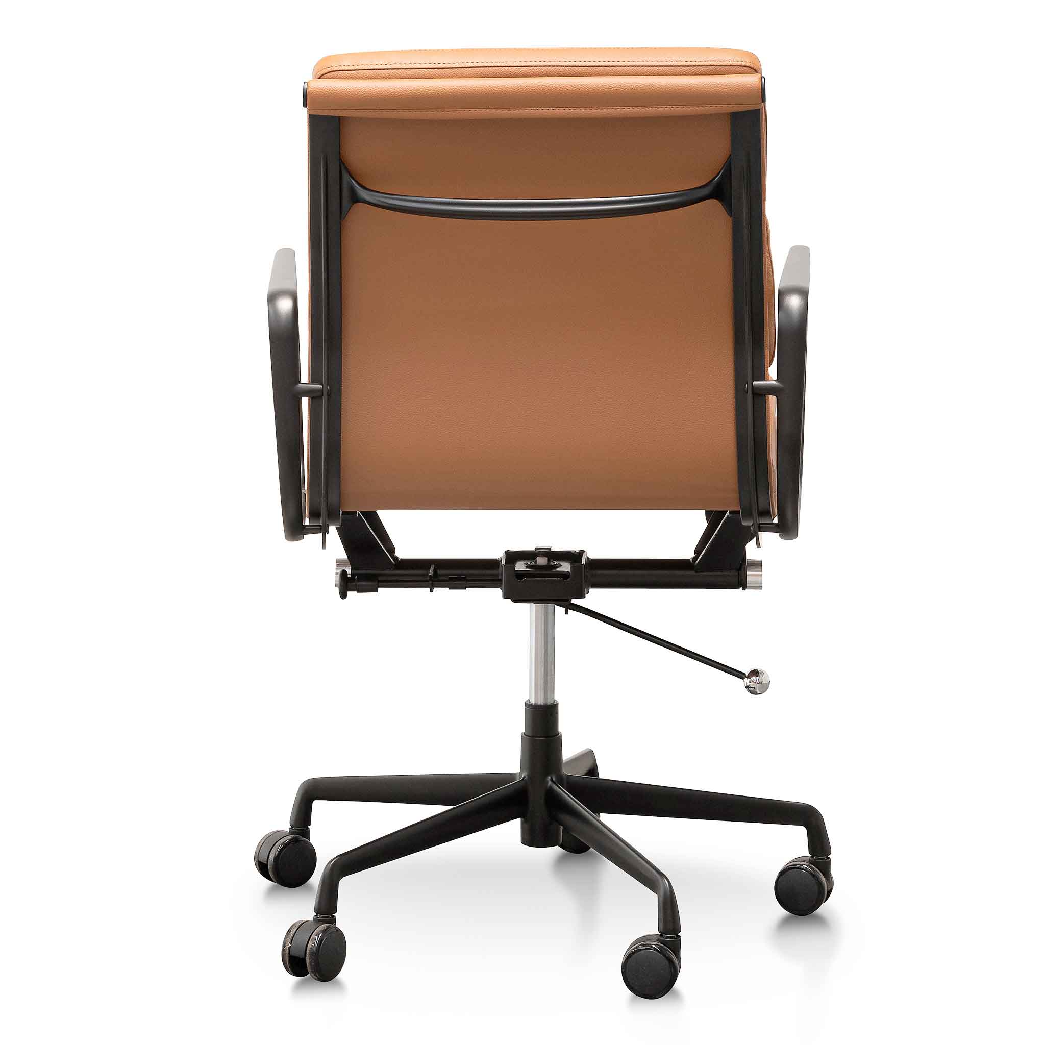 Low Back Milano Office Chair - Saddle Tan in Black Frame
