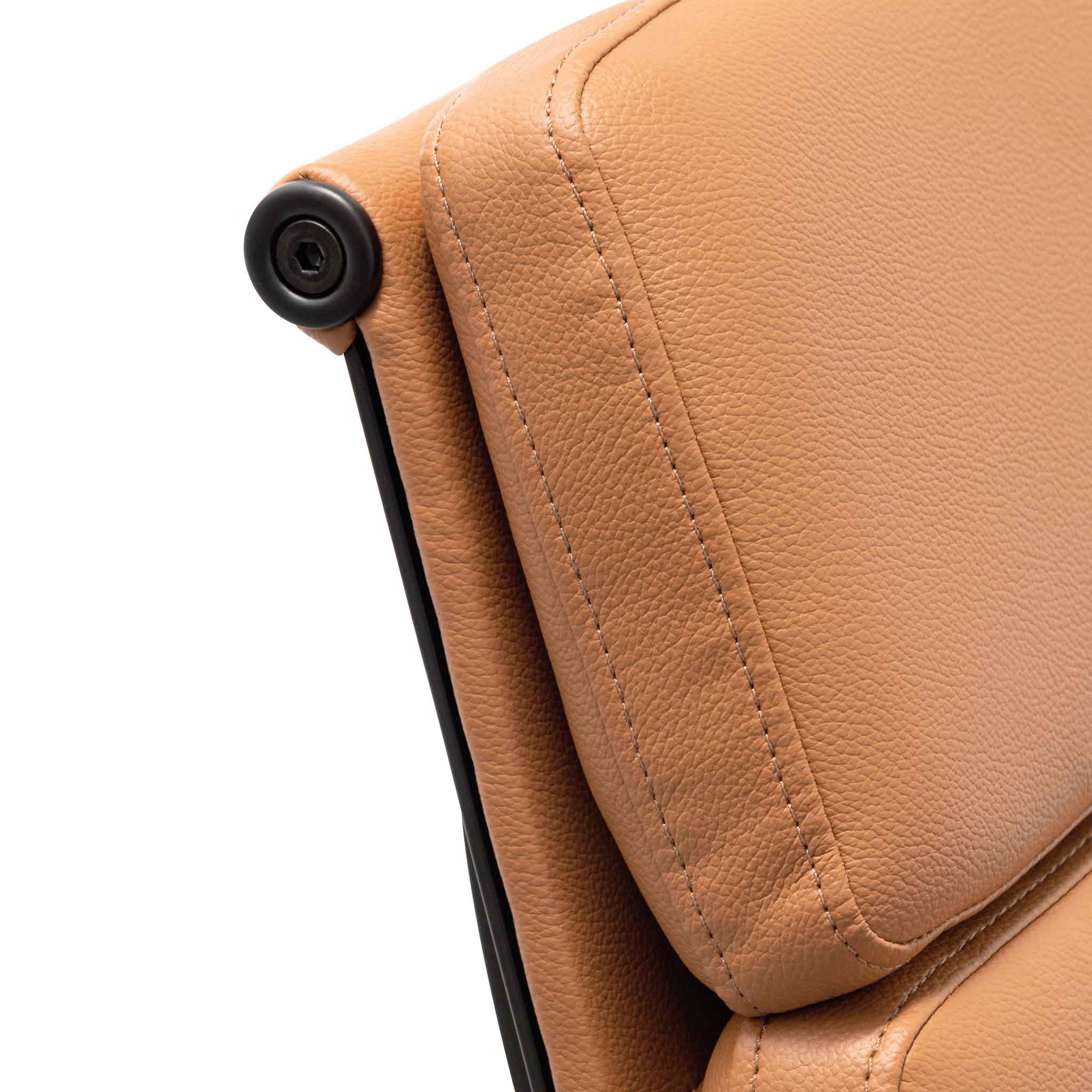 Low Back Milano Office Chair - Saddle Tan in Black Frame