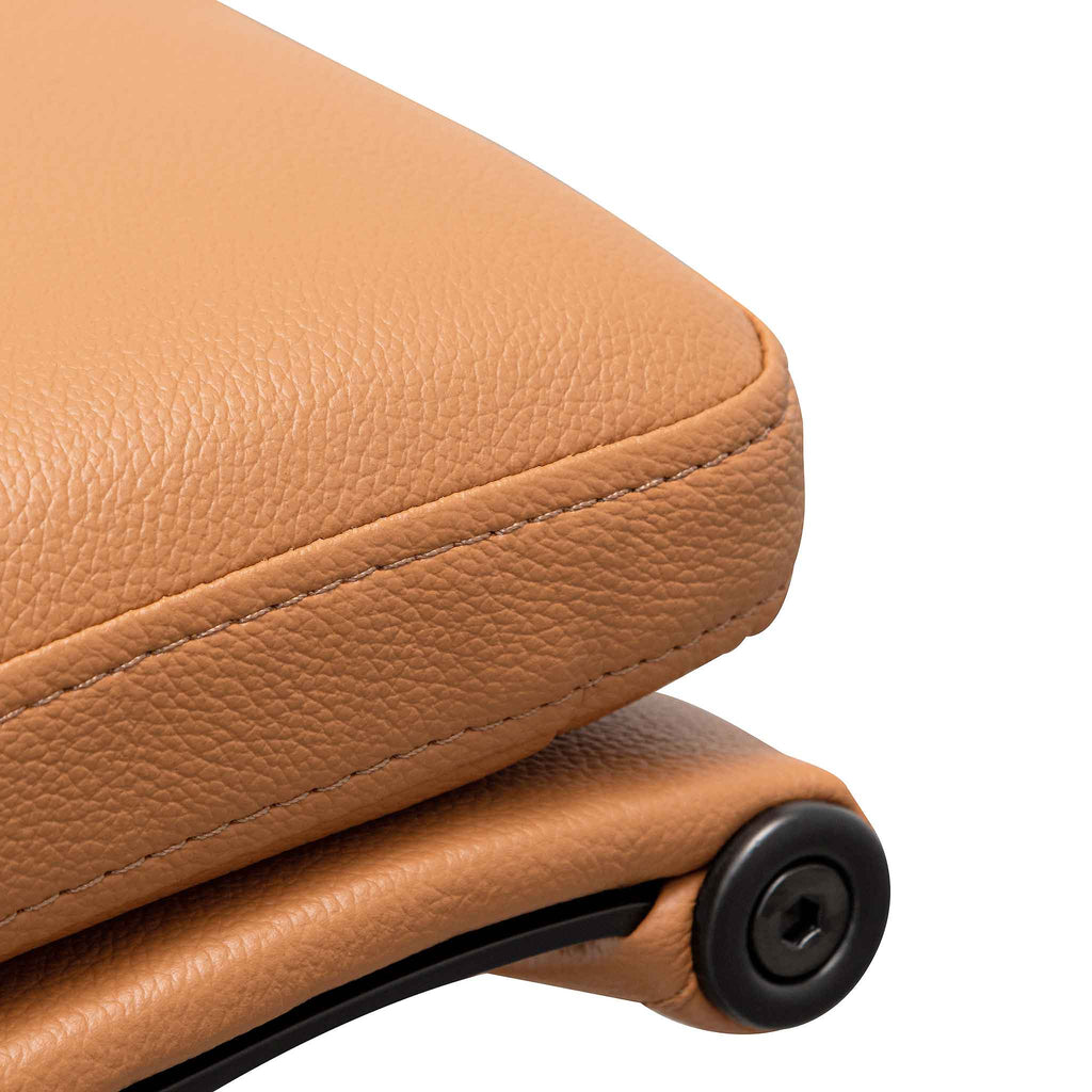 Low Back Milano Office Chair - Saddle Tan in Black Frame