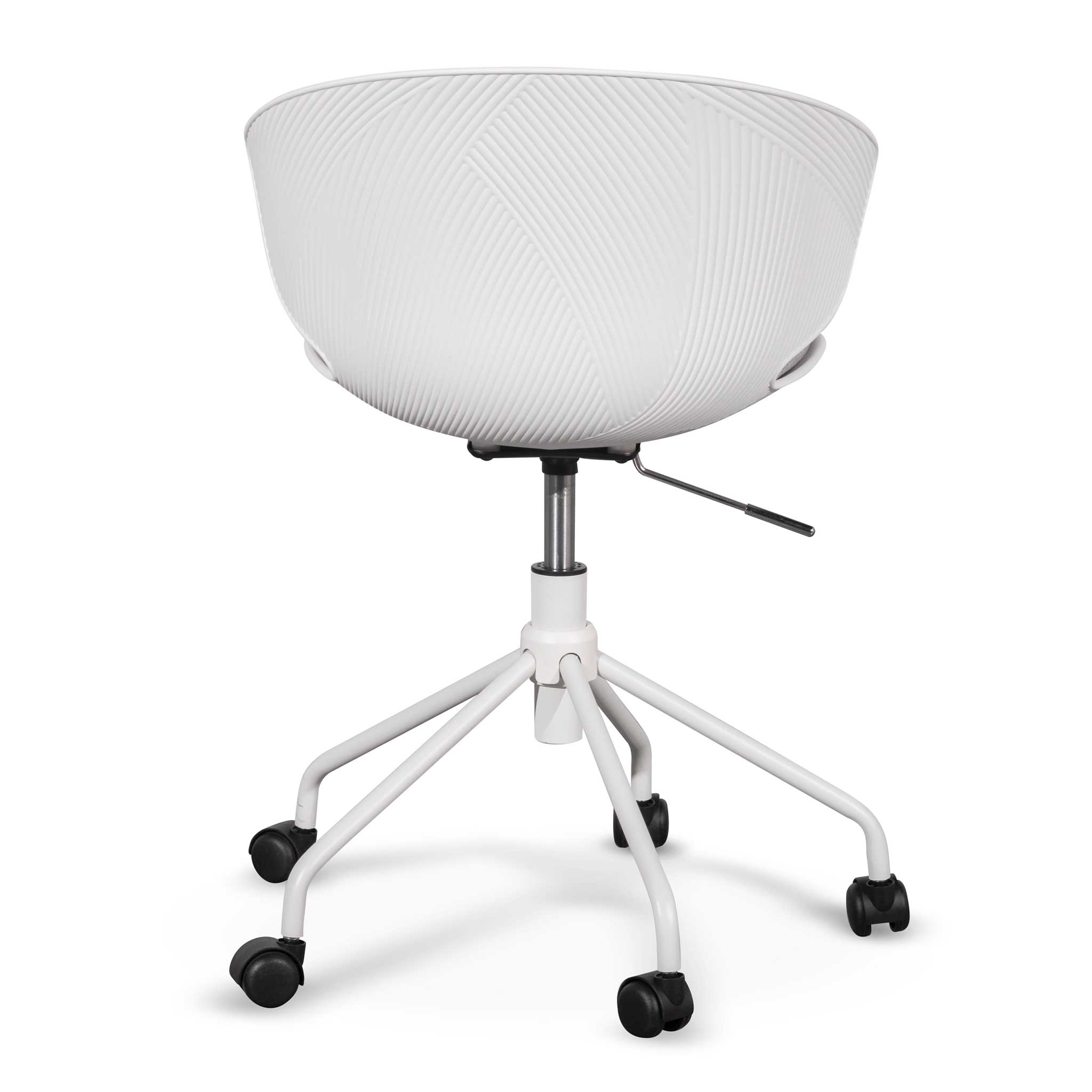 White Milano Office Chair - Light Grey Seat