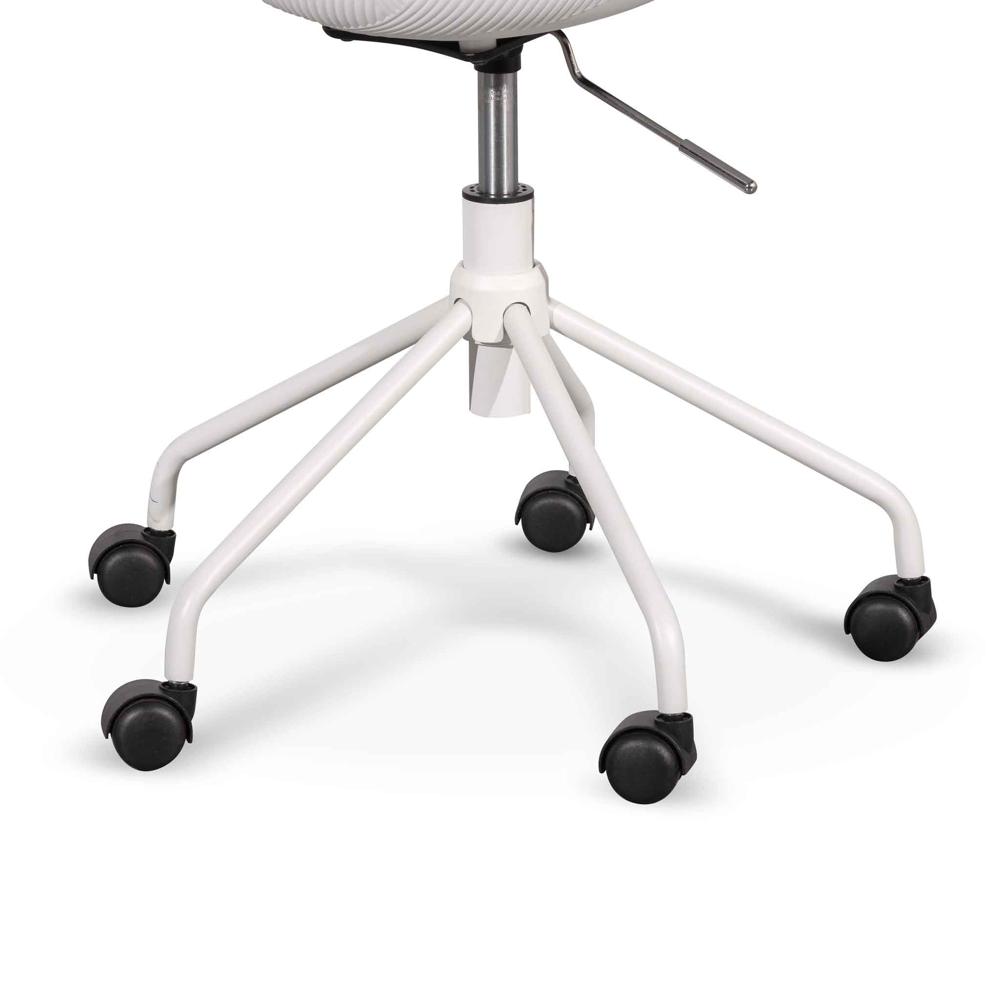 White Milano Office Chair - Light Grey Seat