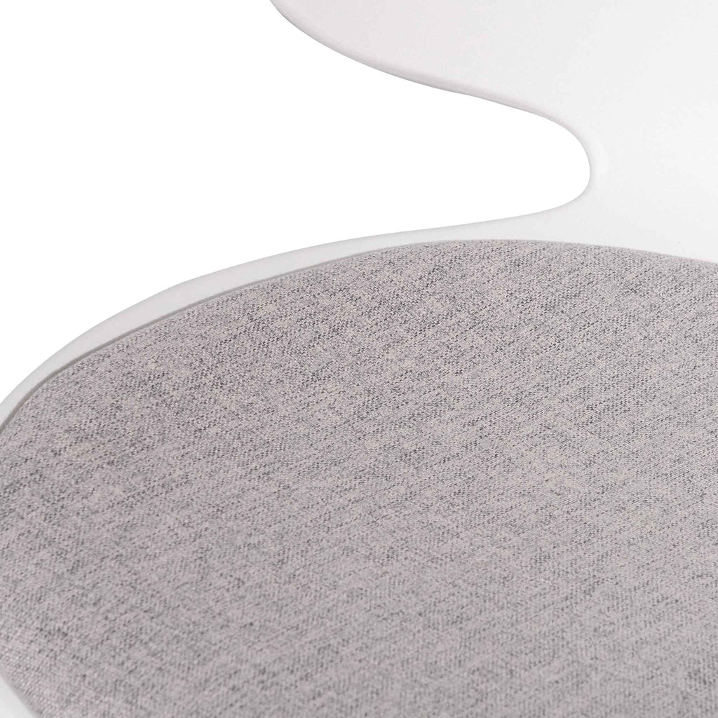 White Milano Office Chair - Light Grey Seat