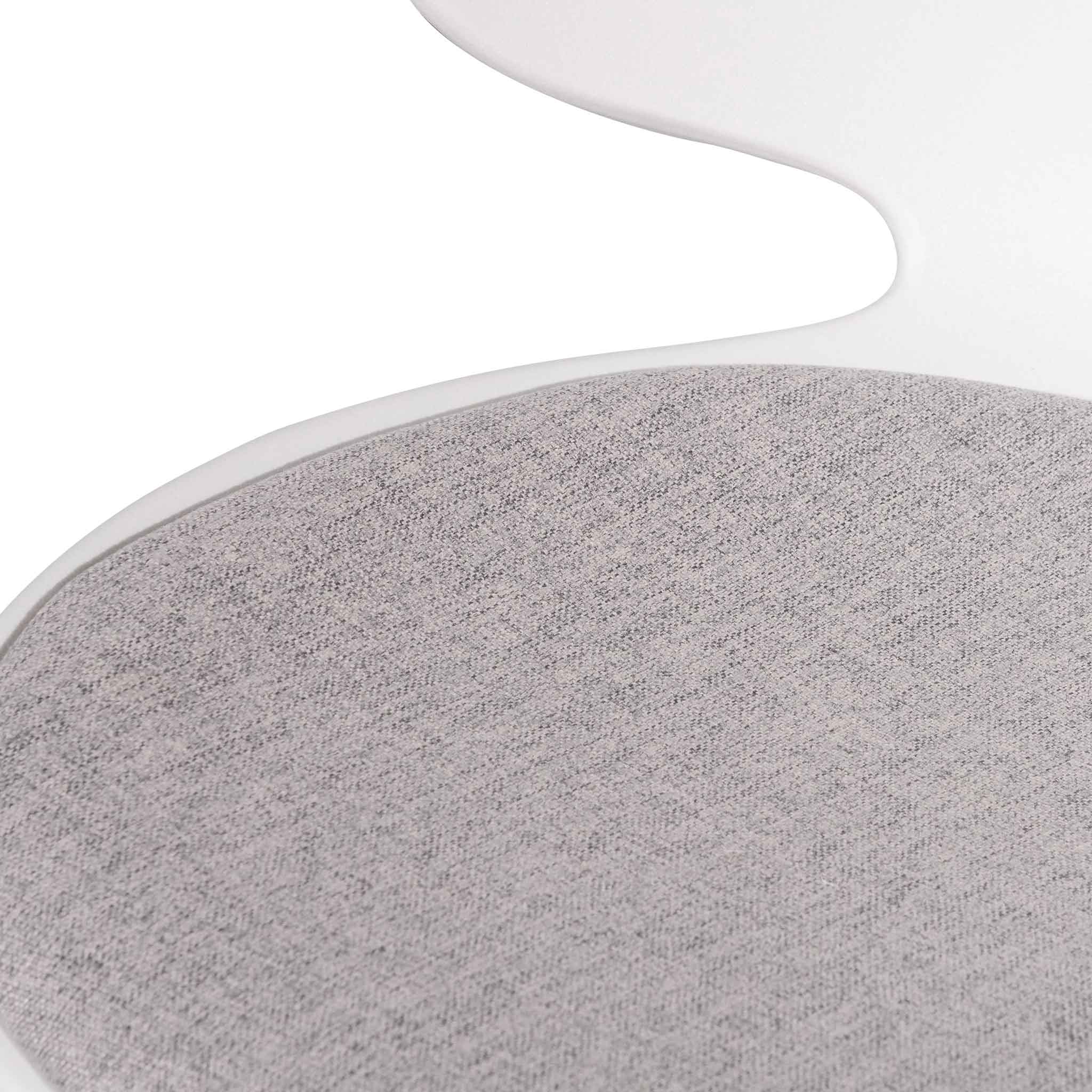 White Milano Office Chair - Light Grey Seat