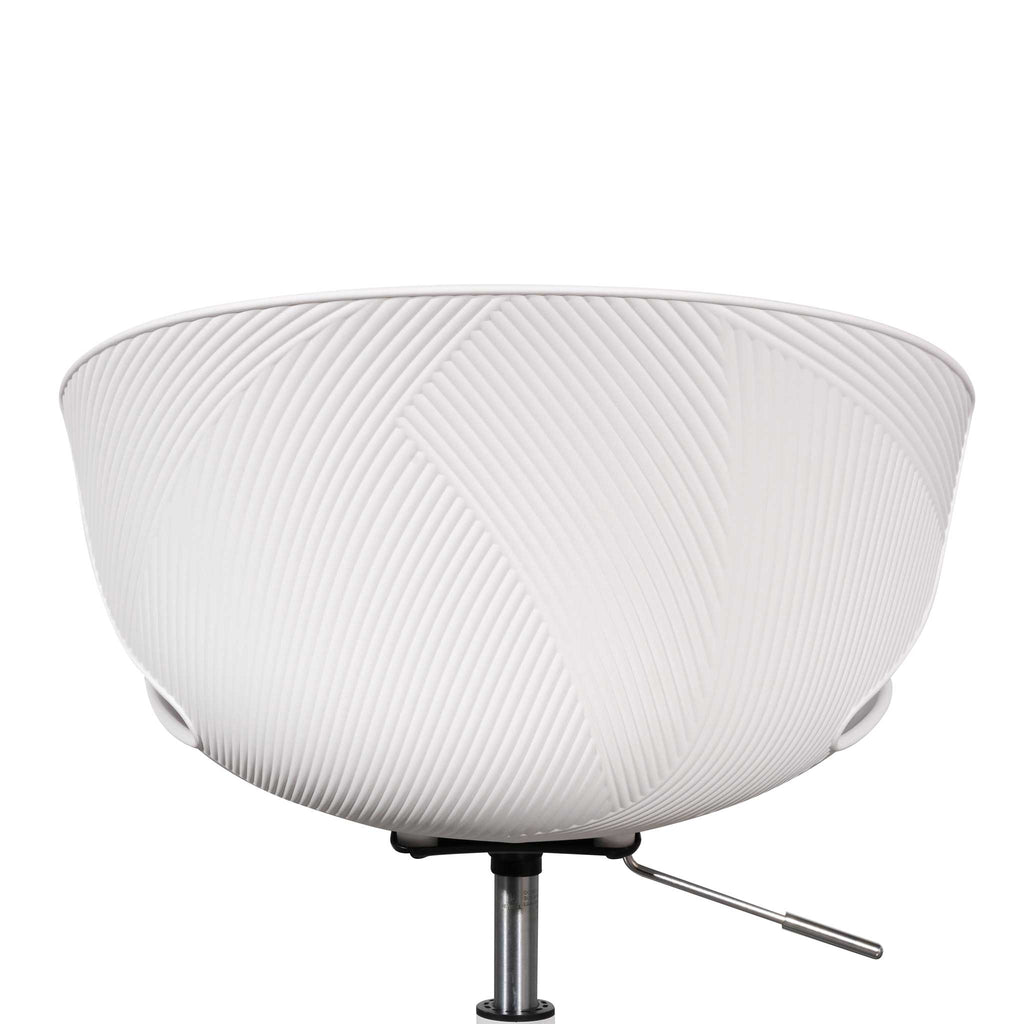 White Milano Office Chair - Light Grey Seat