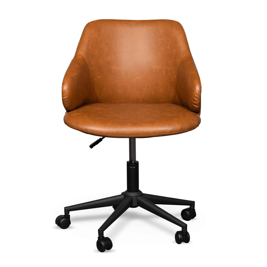 Milano Office Chair - Vintage Tan with Black Base