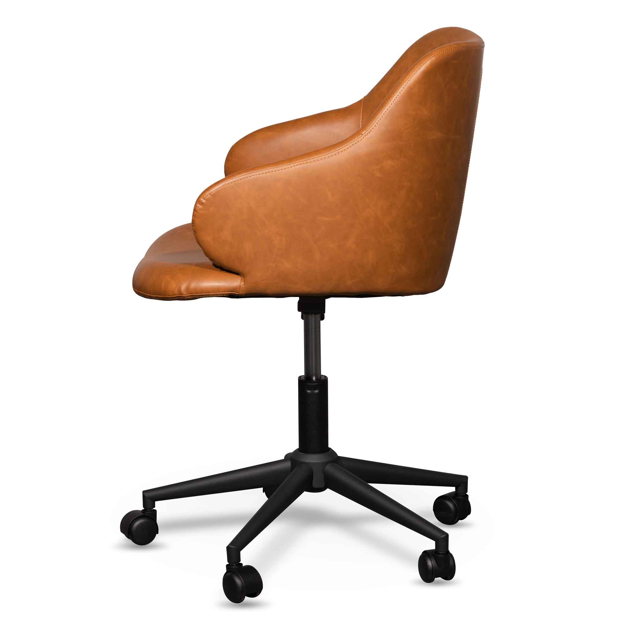 Milano Office Chair - Vintage Tan with Black Base